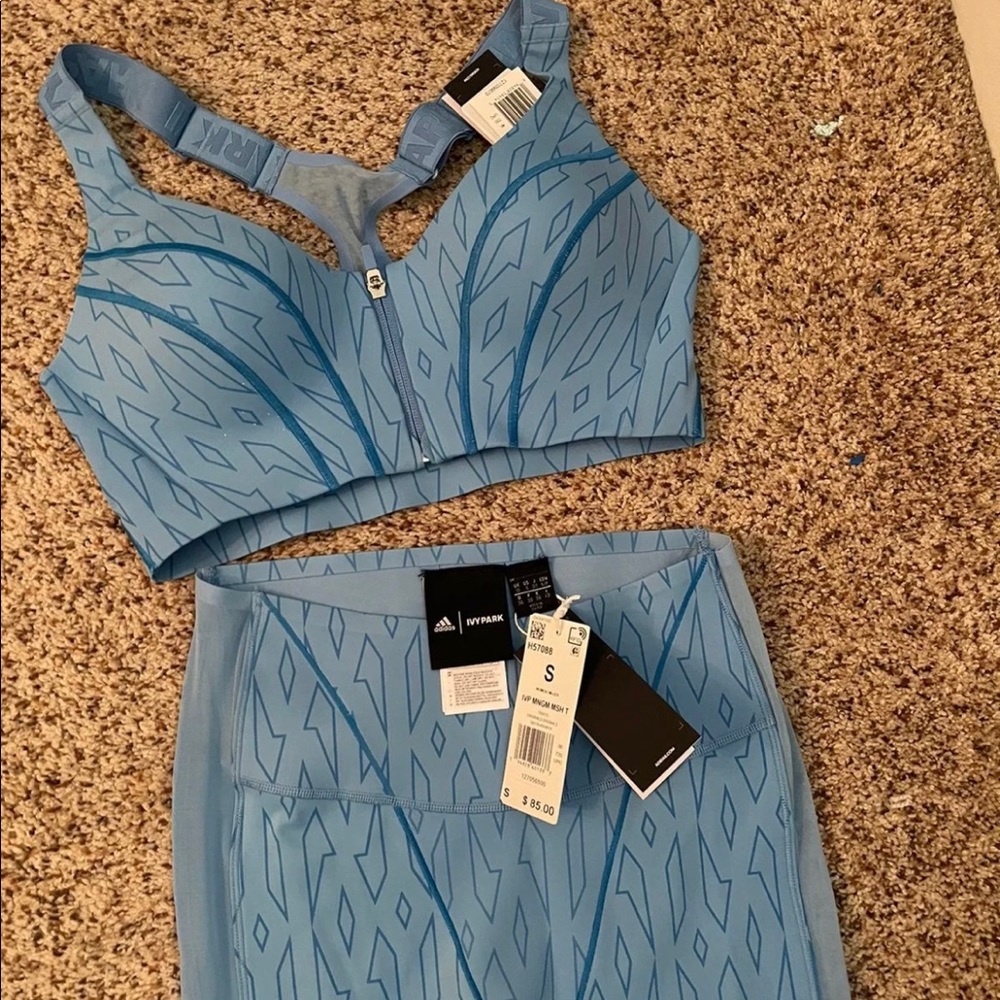 Adidas x Ivy Park monogram sports bra and tights NWT